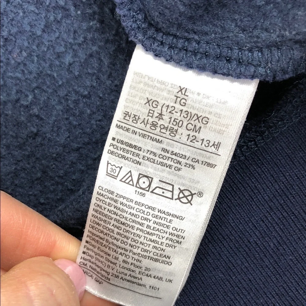 GAP Kids Dark Blue Hoodie with Pink Logo (K1)